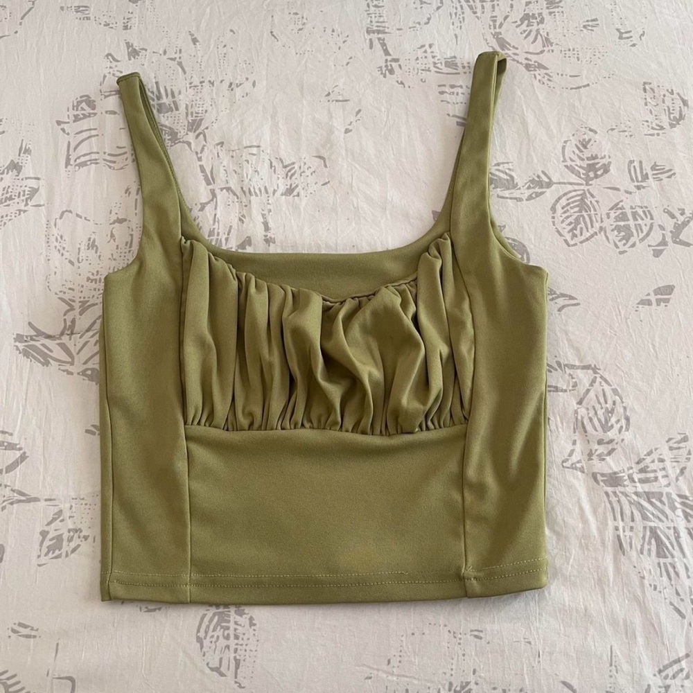 Olive Green Sleeveless Top